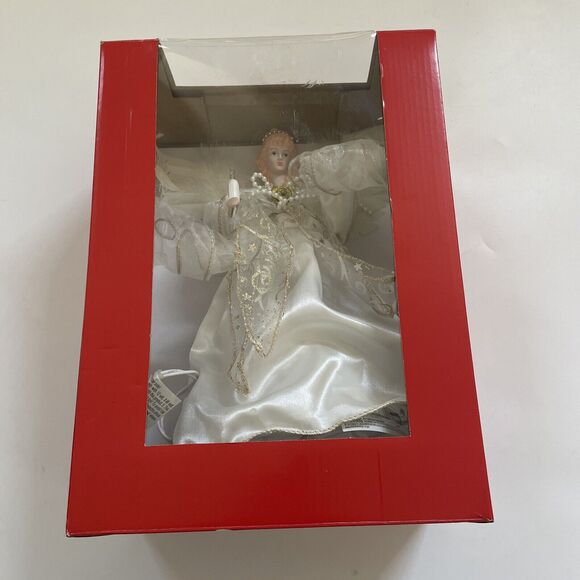 Kurt S. Adler Light Gold And Ivory Angel Treetop - Picture 14 of 15